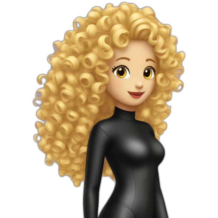 curly-blonde-latex-catsuit emoji
