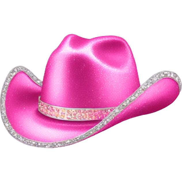 Pink sparkley cowboy hat emoji