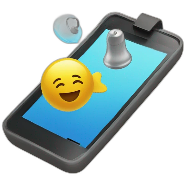 floating cellphone and floating bell emoji