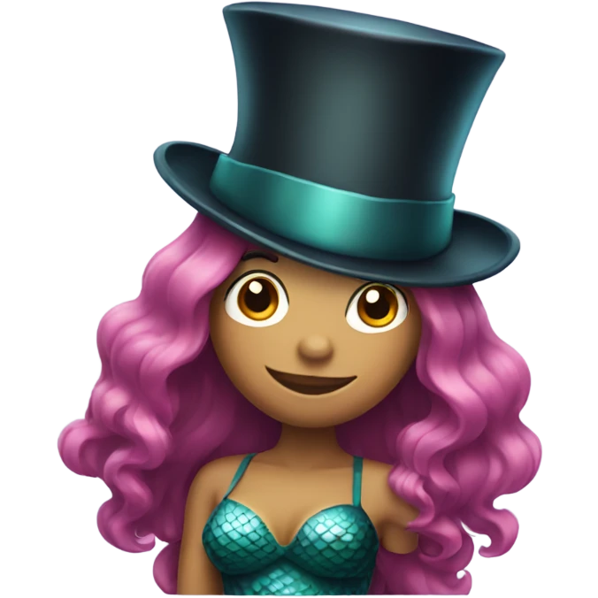 Mermaid wearing top hat  emoji
