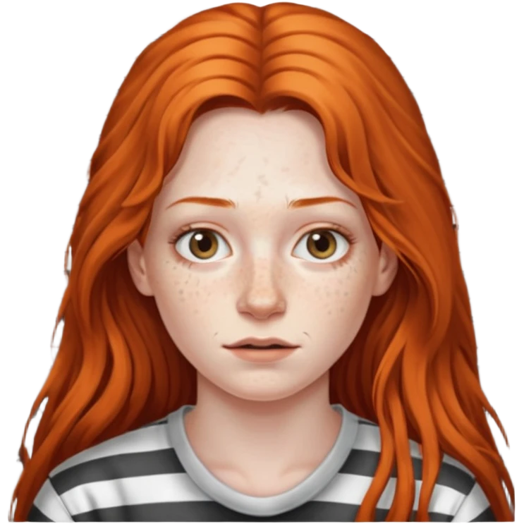 prisoner long haired woman mug shot emoji