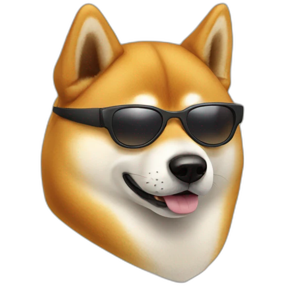 shiba inu wearing sunglasses emoji