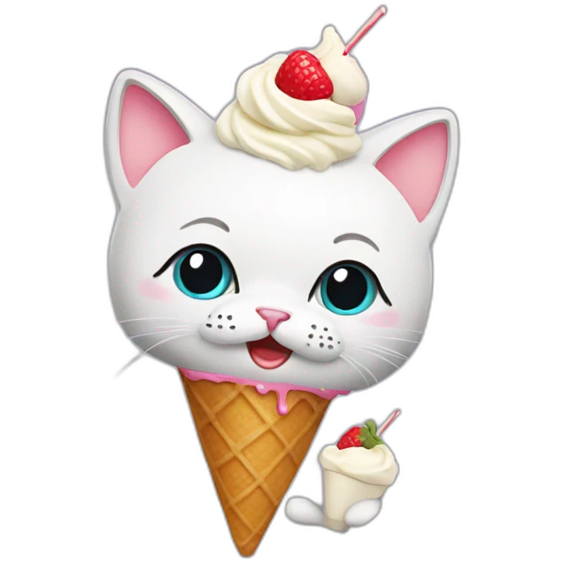Cat with ice cream  emoji