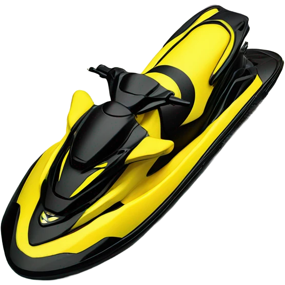 Yellow and black jet ski emoji