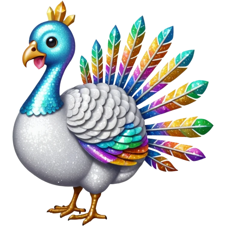 White glitter turkey emoji
