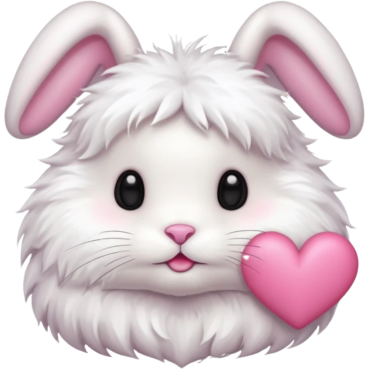 cute bunny with pink heart emoji