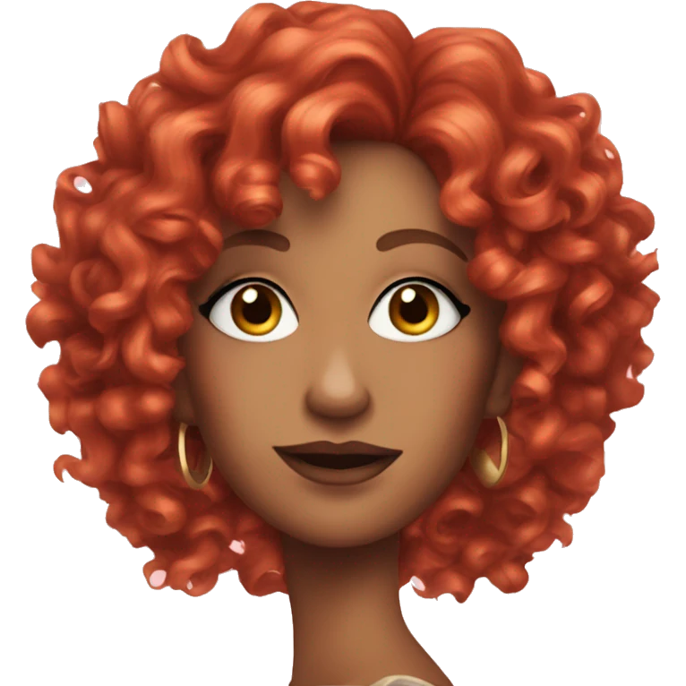singer with curly red hair and drag makeup  emoji