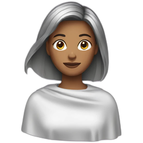 Woman wearing a haircutting cape emoji