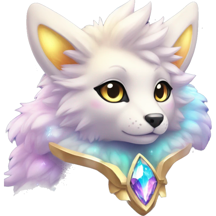 Shiny Sparkly Colorful Fluffy beautiful fantasy Kawaii Ethereal Anthro Sona Nebula-Crystal-Fakemon-animal emoji