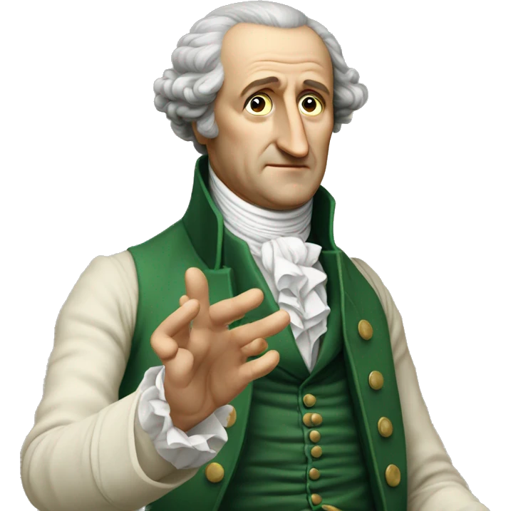 Goethe vawes with hand emoji