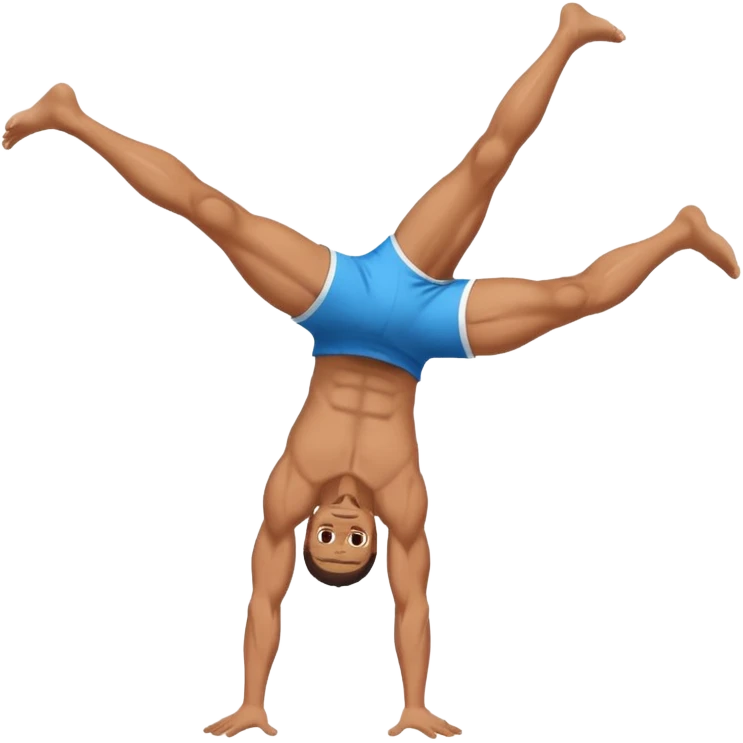 Naked man doing cartwheel emoji