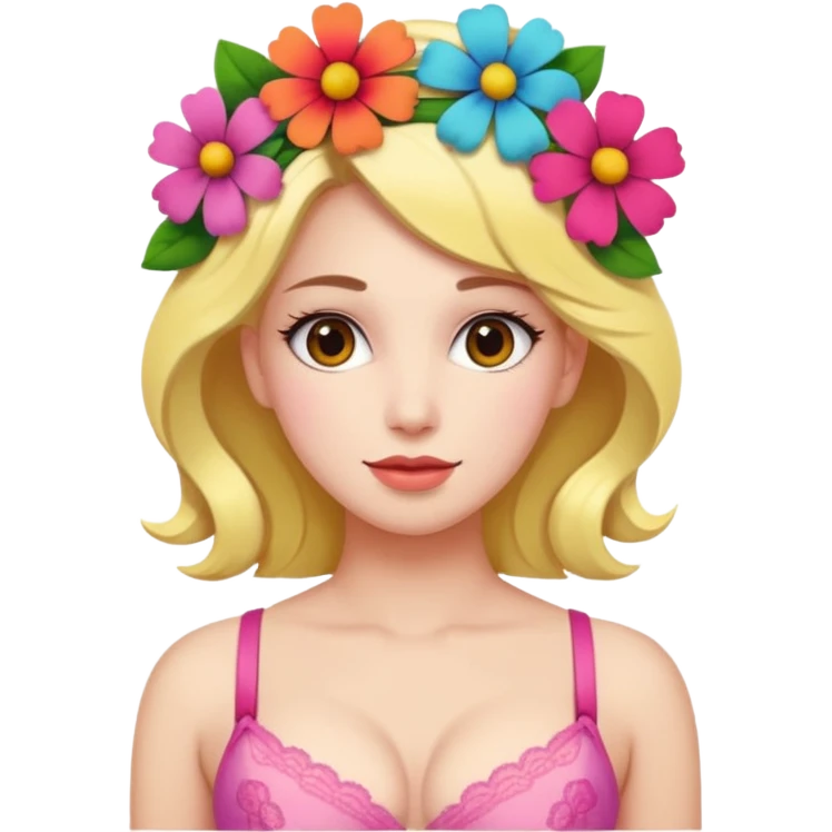Flower with bra emoji