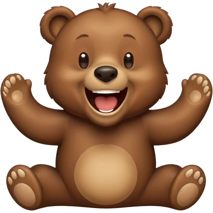 Realizamr un emoji de un oso riéndose  a carcajadas como este emoji 🤣 emoji