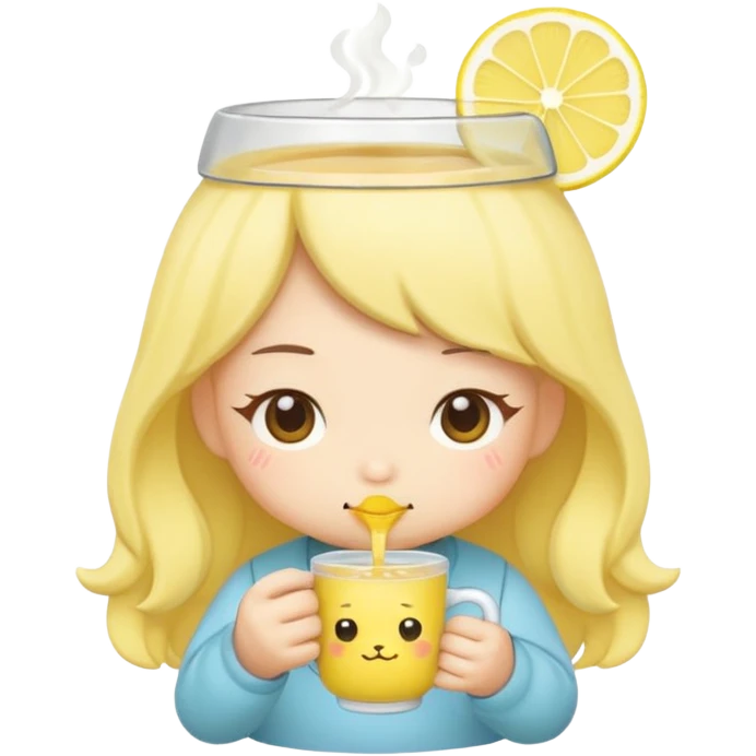 Sanrio with lemon tea emoji