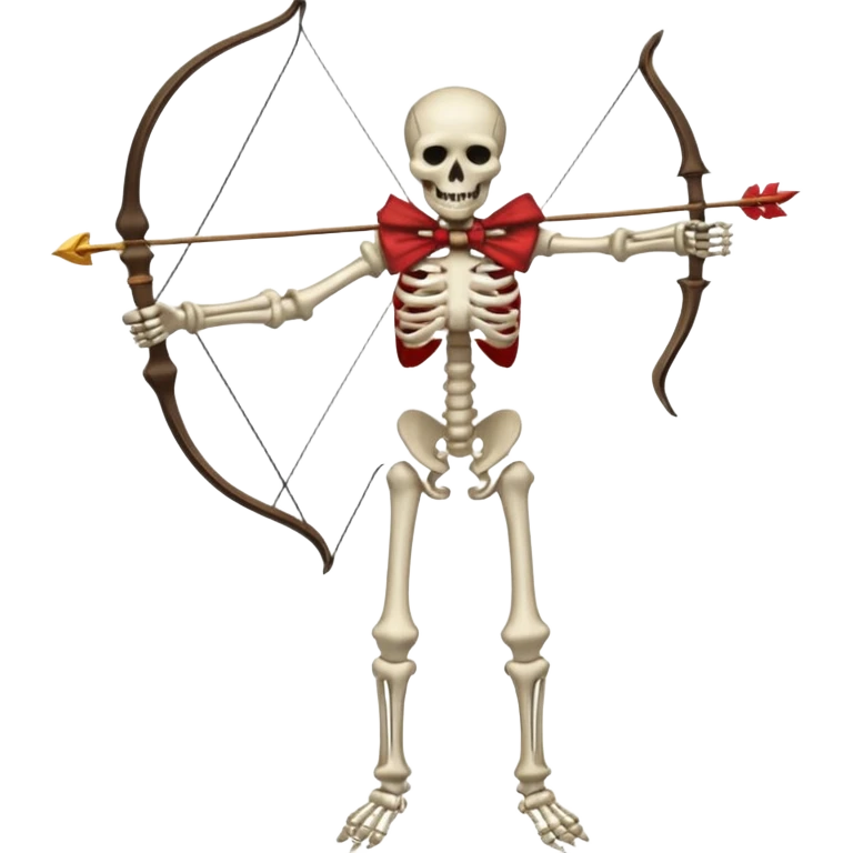 create a dnd style skeleton_archer.png with a bow using 48x48 pixels size emoji