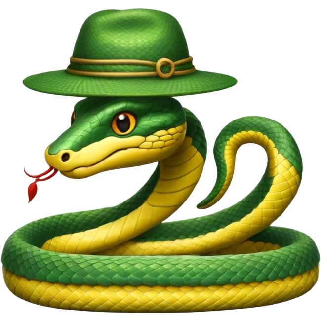 snake wearing a hat emoji