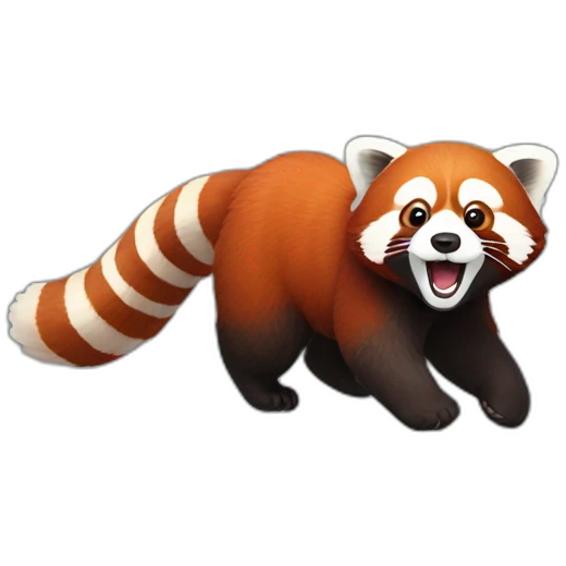 the red panda is running emoji