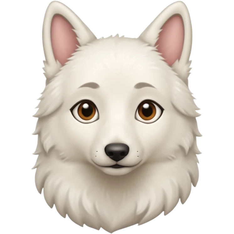 White Shepard with short fur and Brown eyes emoji