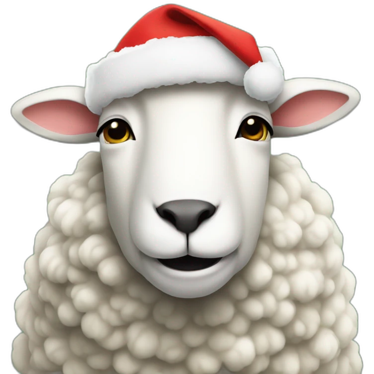 sheep dressed as a santa emoji
