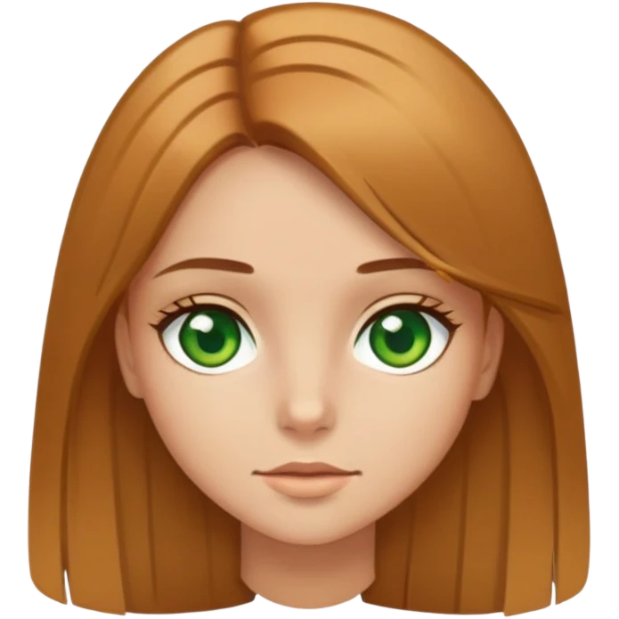 Green eyed girl with golden brown straight hair emoji