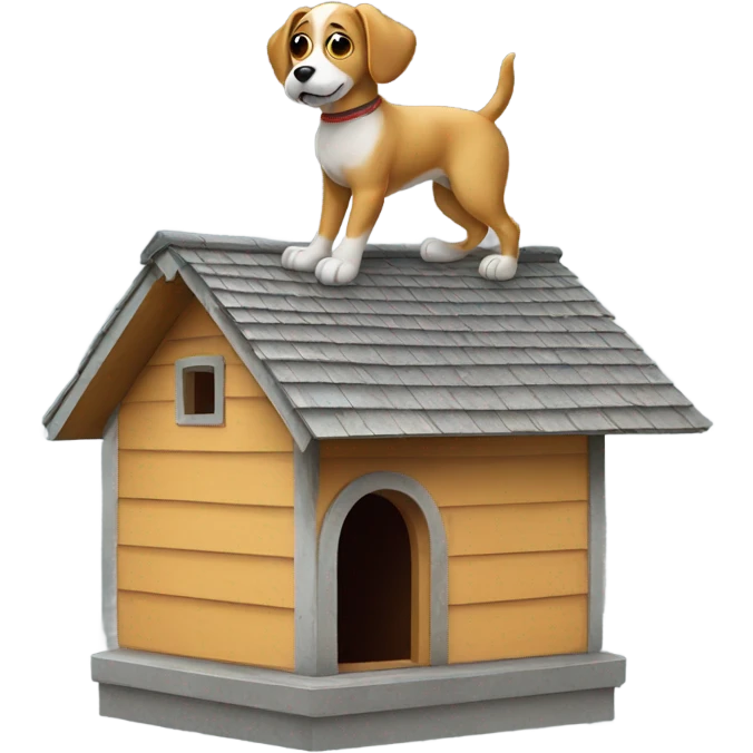 Dog on a house roof  emoji
