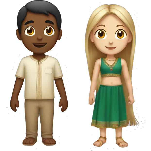 Indian boy and white girl emoji