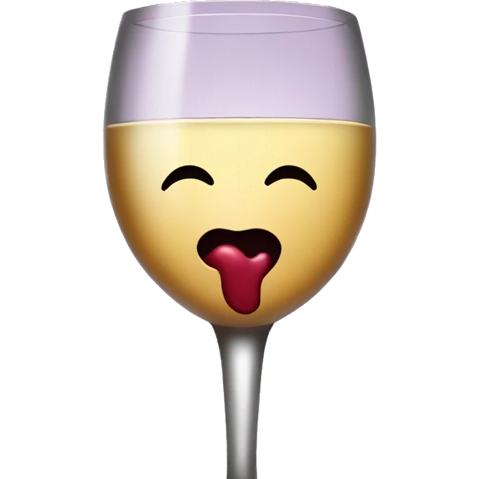 Wine cup with kiss emoji