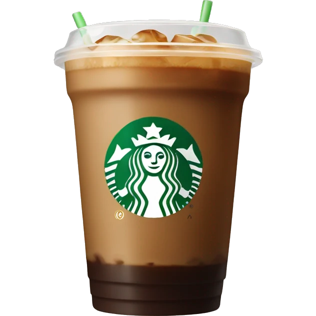 Starbuck ice coffee with ice cubes emoji