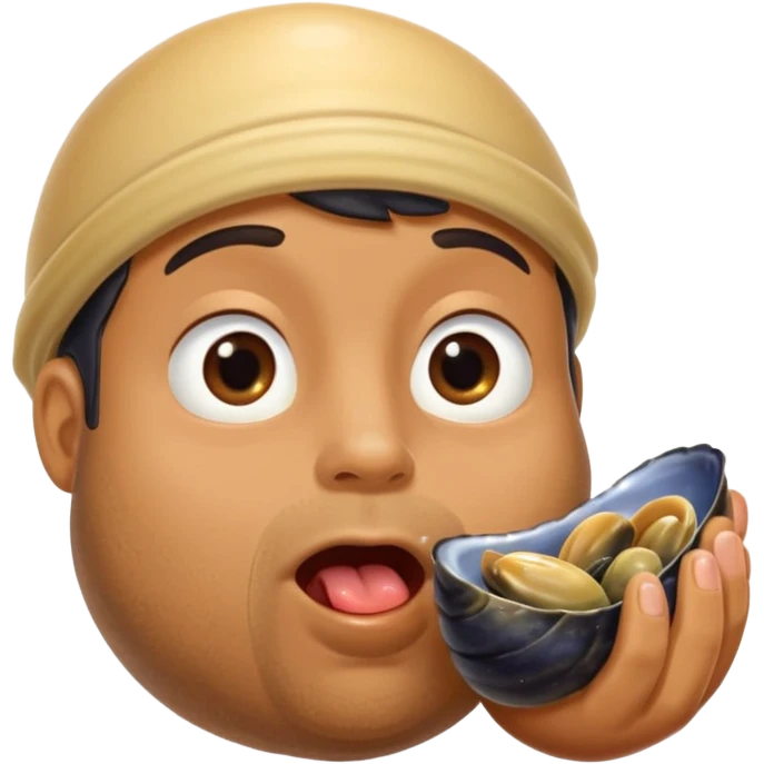 langue d'homme qui lèche une moule sans coquille emoji
