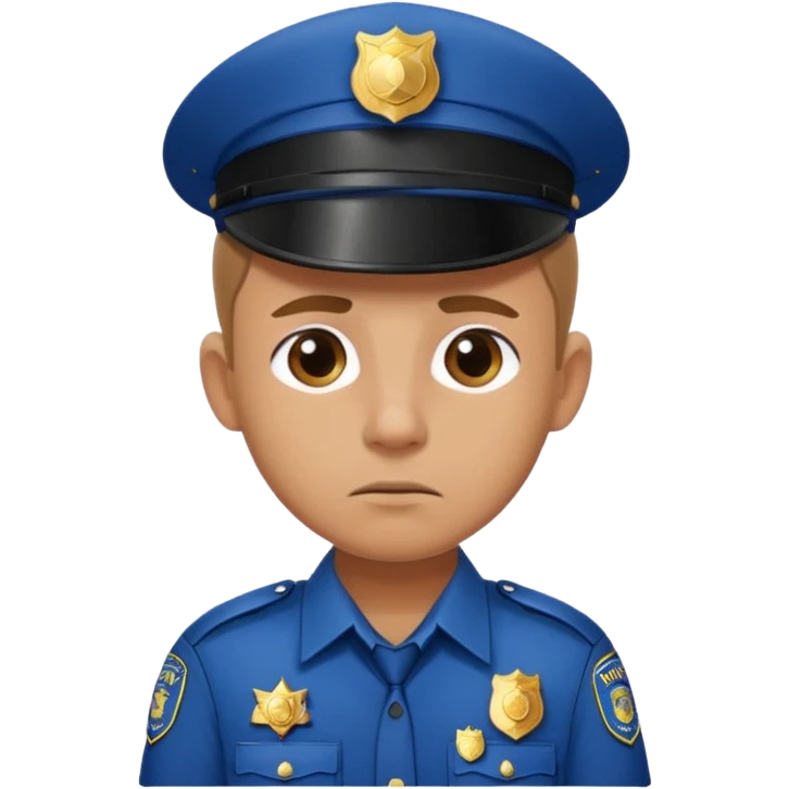 A sad police officer with one ear emoji