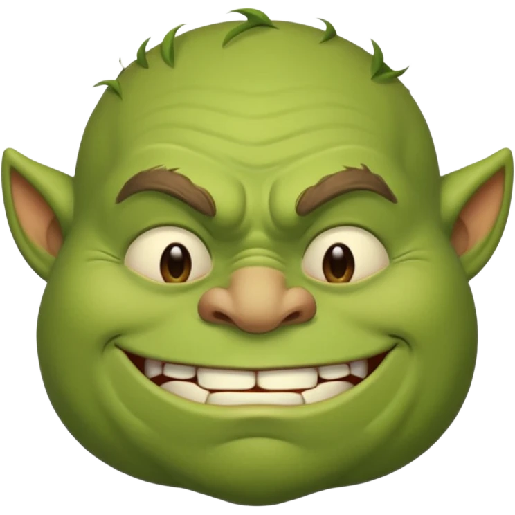 Sleepy Ogre smiling and loking sleepy  emoji