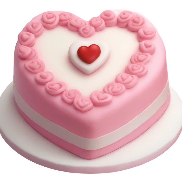 Heart shaped cake pink and white coquette  emoji