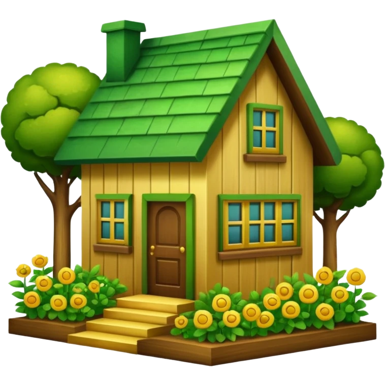 a home which has garden like and the home has slack emoji,  emoji