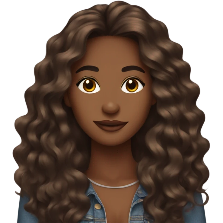 insta blogger brown skin long wavy hair emoji