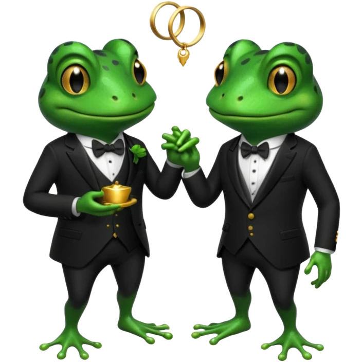 two frogs getting married emoji