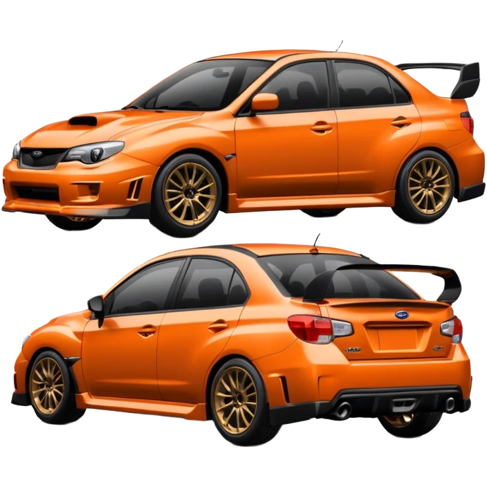 Subaru Impreza WRX best view orange and black color emoji