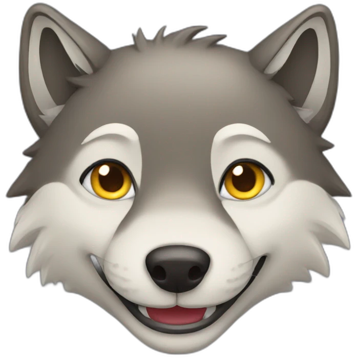 wolf smiling emoji