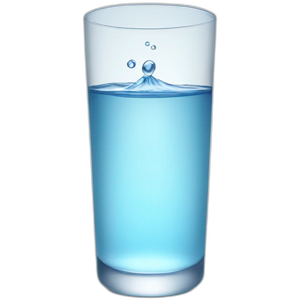 A 3D glass of water  emoji