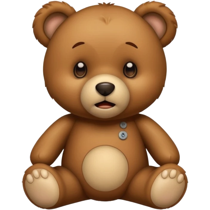 Scared teddy bear emoji