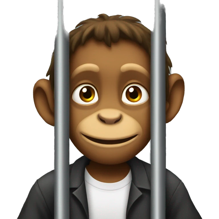 Monkey in the jail emoji