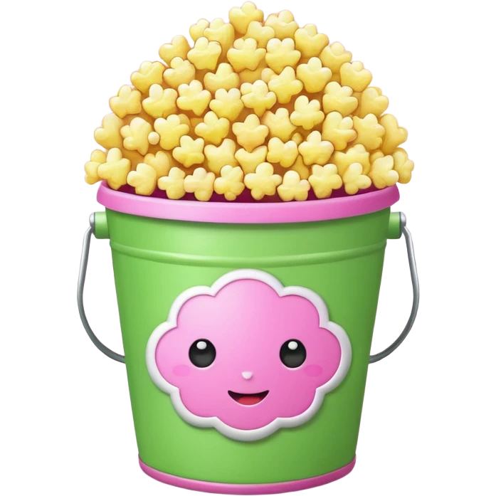 original popocorn emoji but the bucket is pink and green emoji