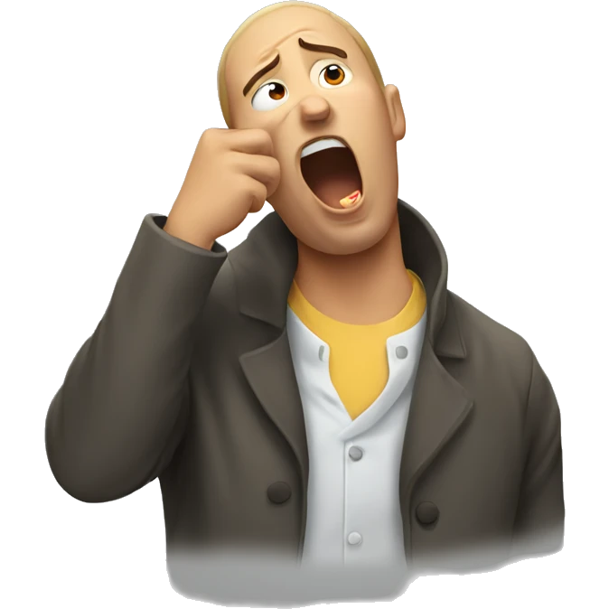 a man yawning emoji