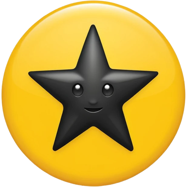 Full Black star in yellow circle ( snap star) emoji