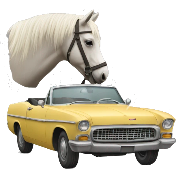 Cheval renversé par une voiture emoji