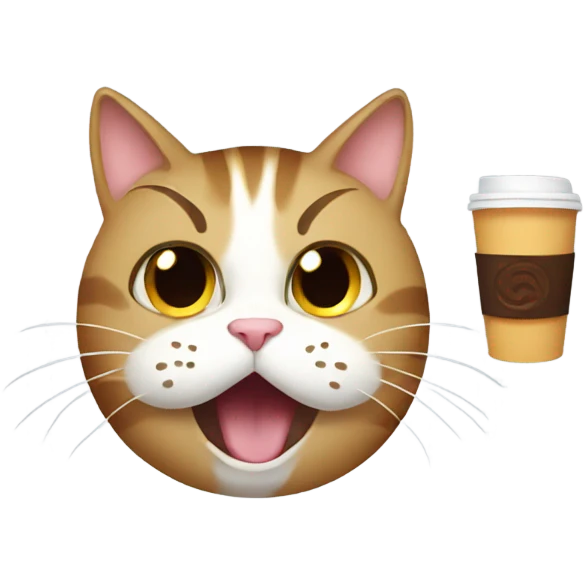 Cat that drank too much coffee emoji
