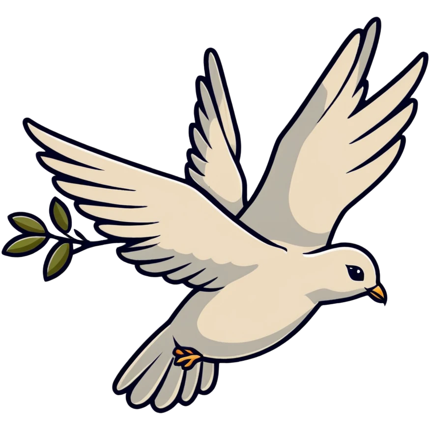 flying dove with olive branch emoji
