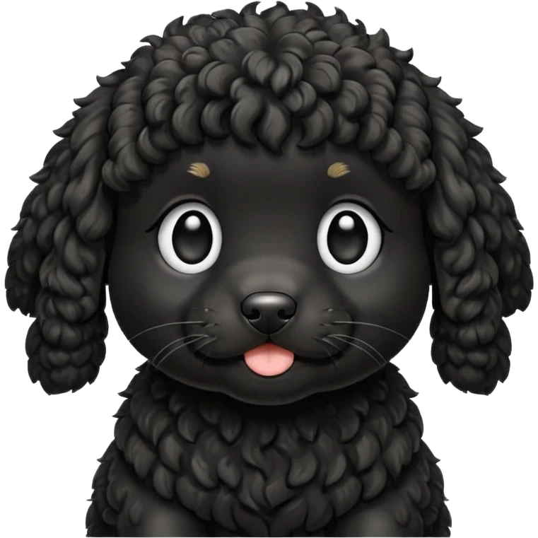black cockapoo puppy dog emoji