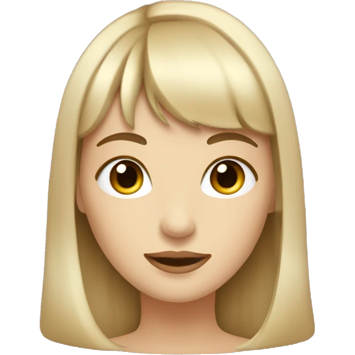 White women with vintage bangs and long light brown hair emoji