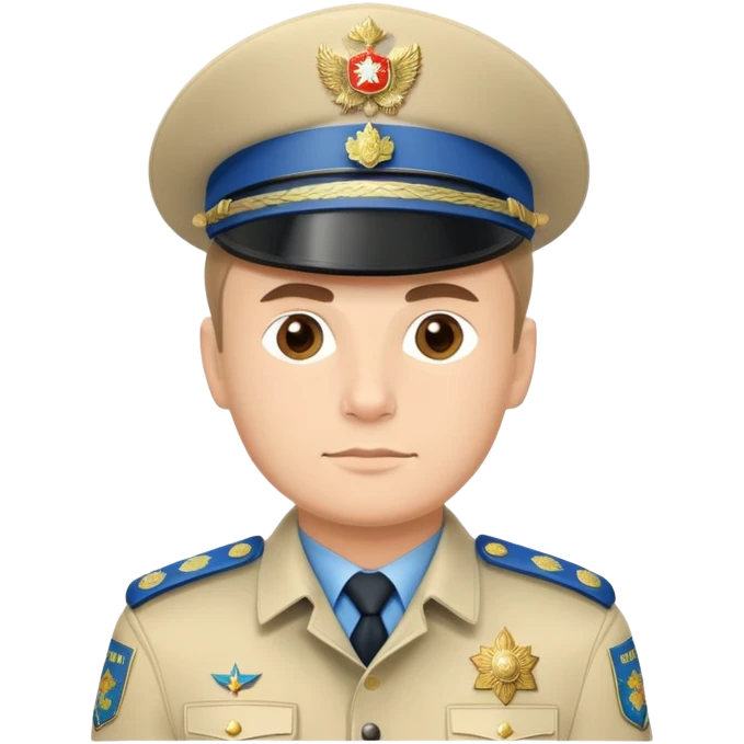 Russian policeman with traditional Russian police hat and uniform emoji