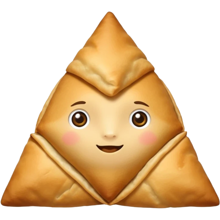 Create an emoji of the Indian snack samosa make it a cuter one . Don't make any faces on it samosa looks traingle emoji